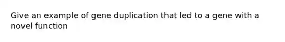 Give an example of gene duplication that led to a gene with a novel function