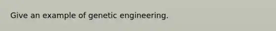 Give an example of genetic engineering.