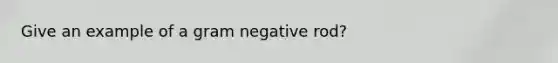 Give an example of a gram negative rod?