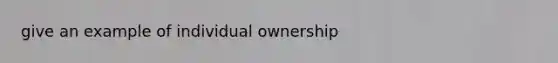 give an example of individual ownership