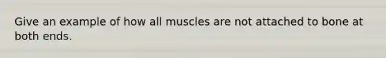 Give an example of how all muscles are not attached to bone at both ends.