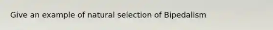 Give an example of natural selection of Bipedalism