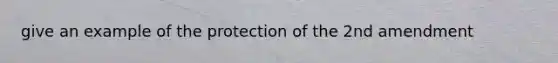 give an example of the protection of the 2nd amendment
