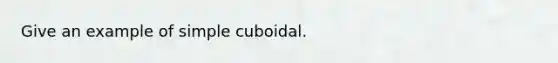 Give an example of simple cuboidal.