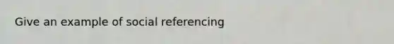 Give an example of social referencing