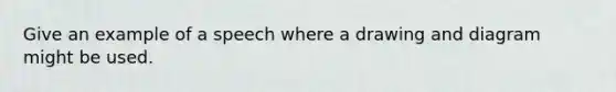 Give an example of a speech where a drawing and diagram might be used.