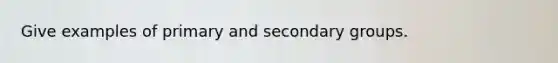 Give examples of primary and secondary groups.
