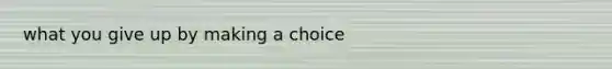 what you give up by making a choice