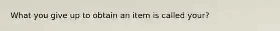 What you give up to obtain an item is called your?