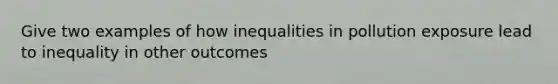 Give two examples of how inequalities in pollution exposure lead to inequality in other outcomes