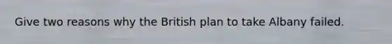 Give two reasons why the British plan to take Albany failed.