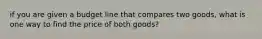 if you are given a budget line that compares two goods, what is one way to find the price of both goods?