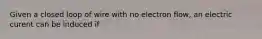 Given a closed loop of wire with no electron flow, an electric curent can be induced if