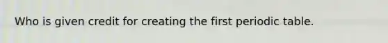 Who is given credit for creating the first periodic table.