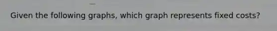 Given the following graphs, which graph represents <a href='https://www.questionai.com/knowledge/kRhNaxnwzu-fixed-costs' class='anchor-knowledge'>fixed costs</a>?