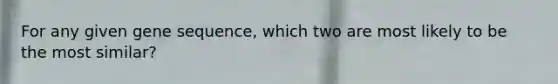 For any given gene sequence, which two are most likely to be the most similar?