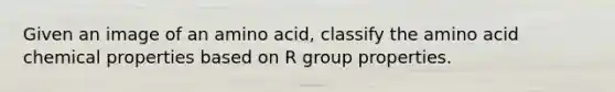 Given an image of an amino acid, classify the amino acid chemical properties based on R group properties.