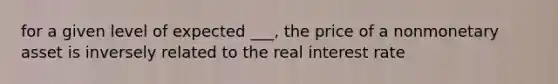 for a given level of expected ___, the price of a nonmonetary asset is inversely related to the real interest rate