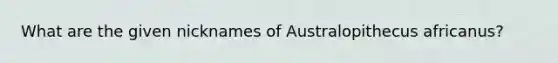 What are the given nicknames of Australopithecus africanus?