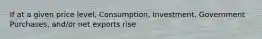 If at a given price level, Consumption, Investment, Government Purchases, and/or net exports rise