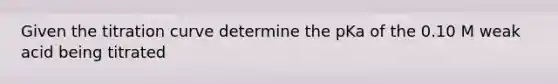 Given the titration curve determine the pKa of the 0.10 M weak acid being titrated