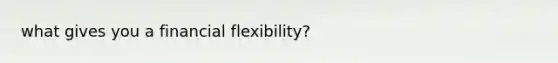 what gives you a financial flexibility?