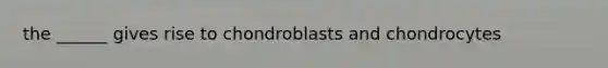 the ______ gives rise to chondroblasts and chondrocytes