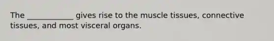 The ____________ gives rise to the muscle tissues, connective tissues, and most visceral organs.