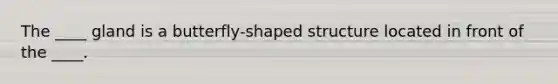The ____ gland is a butterfly-shaped structure located in front of the ____.
