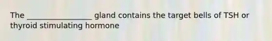 The _________________ gland contains the target bells of TSH or thyroid stimulating hormone