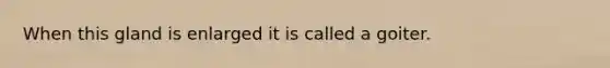 When this gland is enlarged it is called a goiter.