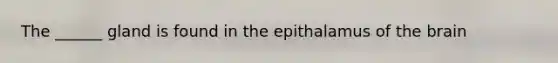 The ______ gland is found in the epithalamus of the brain