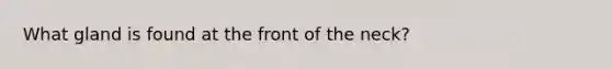 What gland is found at the front of the neck?