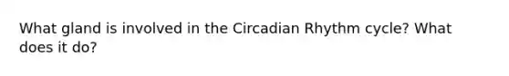 What gland is involved in the Circadian Rhythm cycle? What does it do?