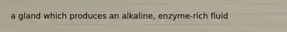 a gland which produces an alkaline, enzyme-rich fluid