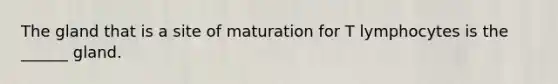 The gland that is a site of maturation for T lymphocytes is the ______ gland.