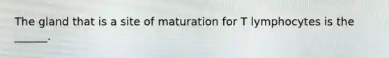 The gland that is a site of maturation for T lymphocytes is the ______.