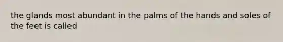 the glands most abundant in the palms of the hands and soles of the feet is called