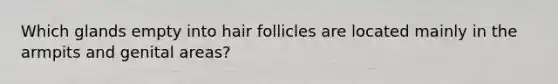 Which glands empty into hair follicles are located mainly in the armpits and genital areas?