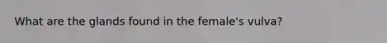 What are the glands found in the female's vulva?