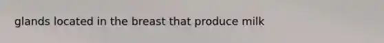 glands located in the breast that produce milk