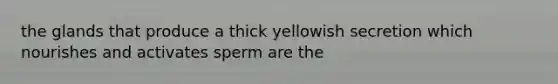 the glands that produce a thick yellowish secretion which nourishes and activates sperm are the