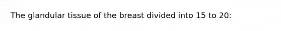 The glandular tissue of the breast divided into 15 to 20: