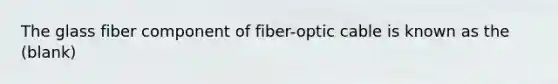 The glass fiber component of fiber-optic cable is known as the (blank)