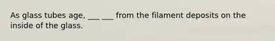 As glass tubes age, ___ ___ from the filament deposits on the inside of the glass.