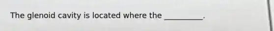The glenoid cavity is located where the __________.