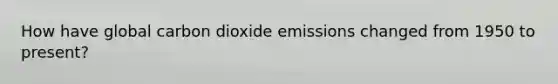 How have global carbon dioxide emissions changed from 1950 to present?