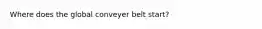 Where does the global conveyer belt start?