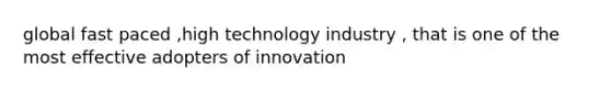 global fast paced ,high technology industry , that is one of the most effective adopters of innovation