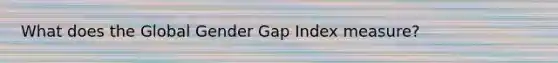 What does the Global Gender Gap Index measure?